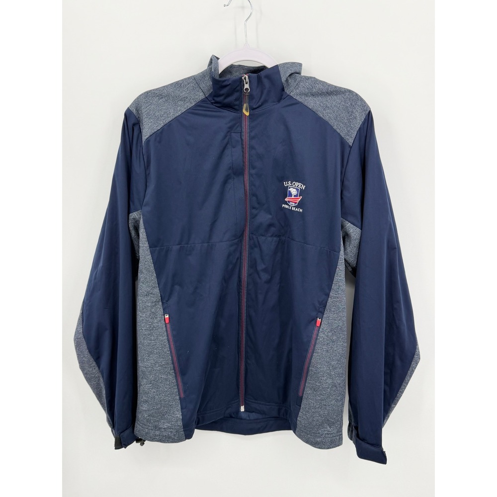 Antigua US‎ Open 2019 Pebble Beach Jacket Mens M Navy Blue Golf Full Zip